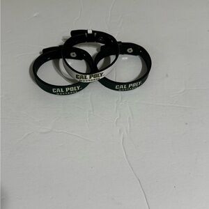 Cal Poly Mustangs Black Wristbands set of 4 2 white & 2 green-black (UNISEX)
